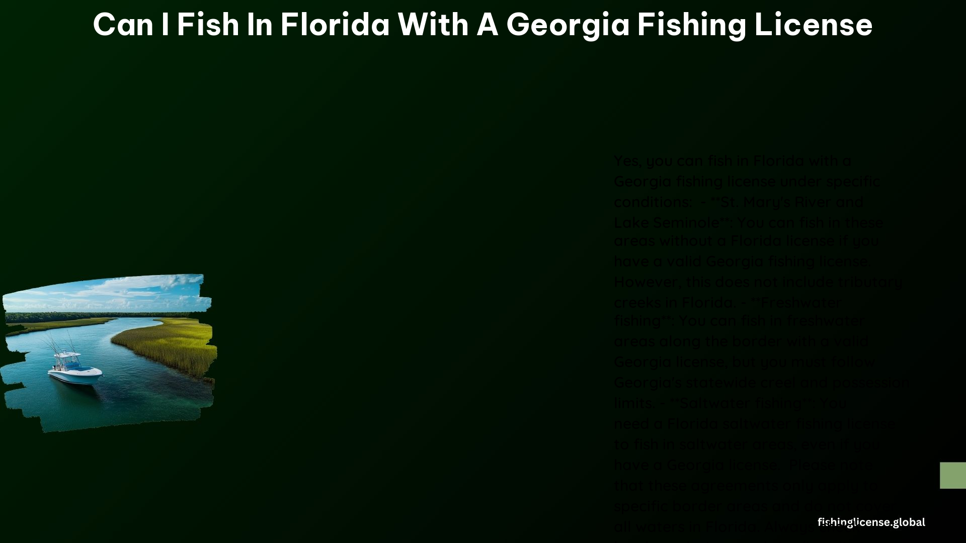 can i fish in florida with a georgia fishing license